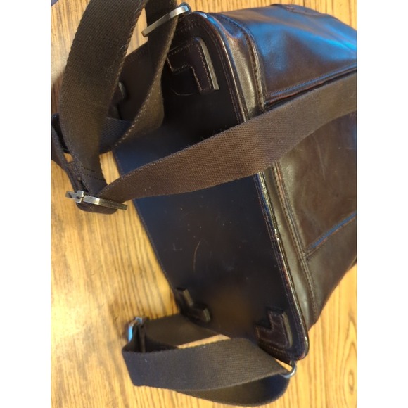 Vintage Cole Haan Backpack Dark Brown Pebbled Leather Bag - Picture 5 of 14